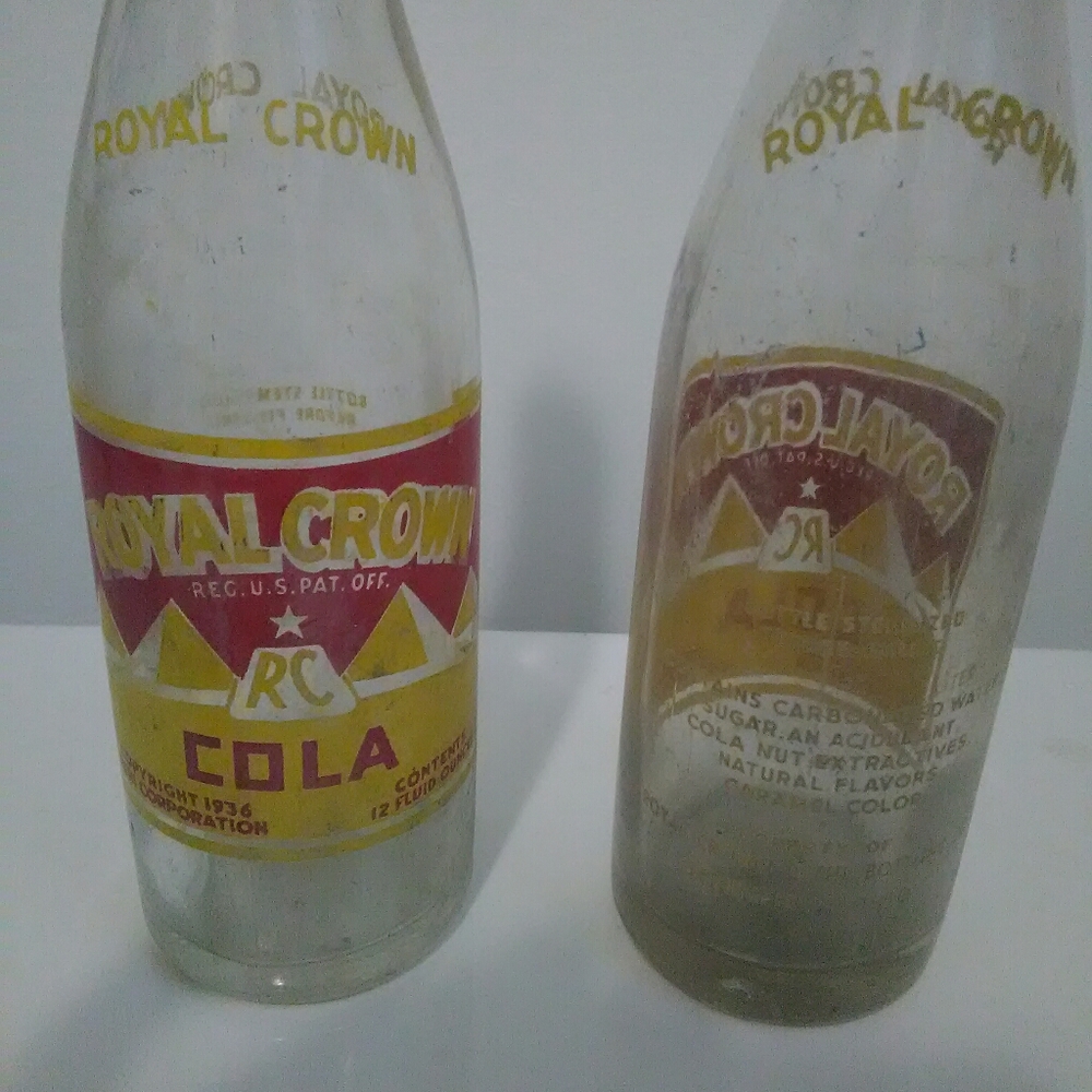 Two Vintage RC cola Bottles
